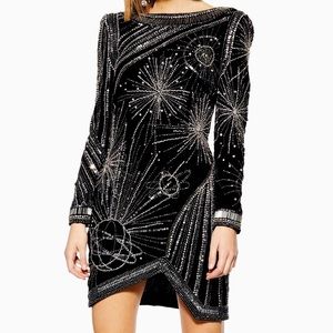 NWT Topshop Embellished Velvet Dress